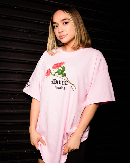 Divine Timing Pink Tee by Bakes, photo 1