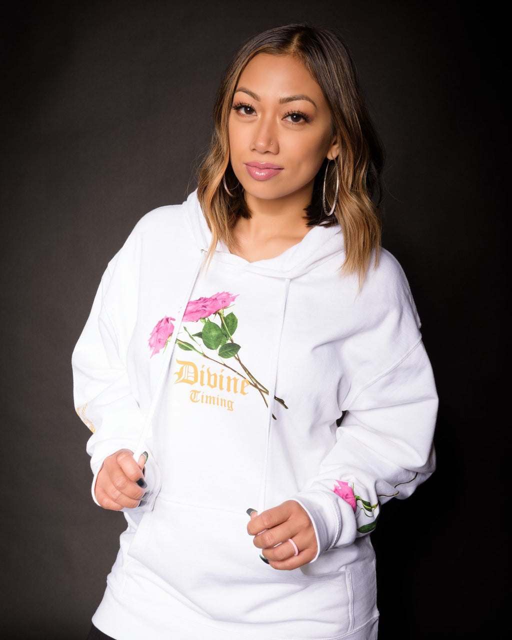 Divine Timing White Hoodie by Bakes, photo 1
