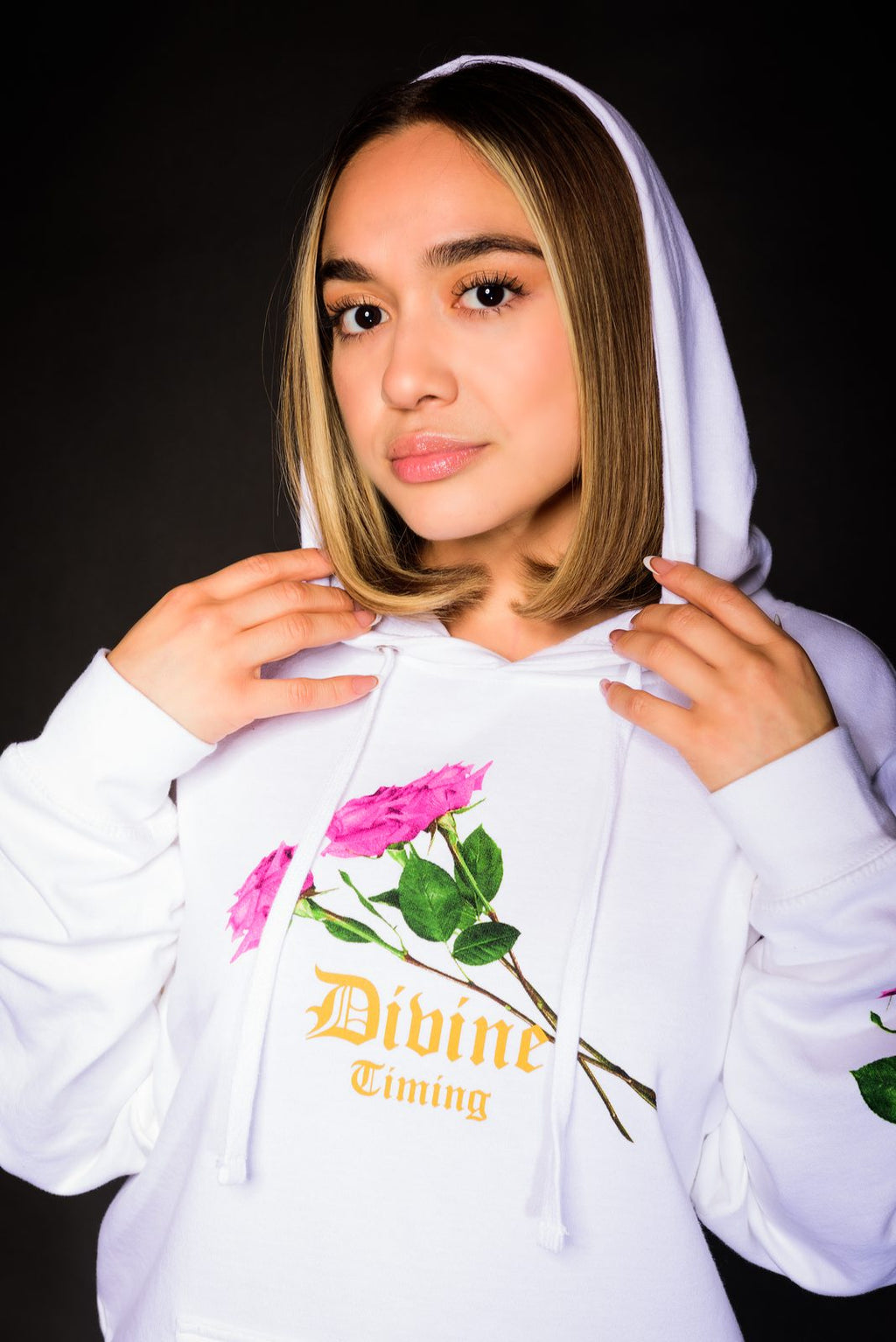 Divine Timing White Hoodie by Bakes, photo 6